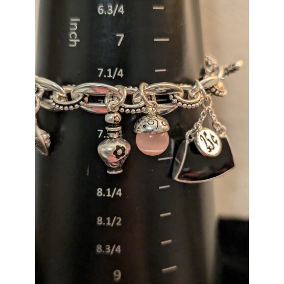 Premier Designs Silver Tone Girly Toggle Clasp Charm  Bracelet - Picture 6 of 9